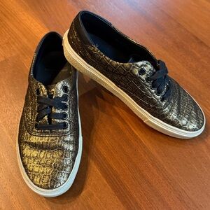 Saint Laurent Gold & Black Animal Print Women’s Sneakers, 37.5